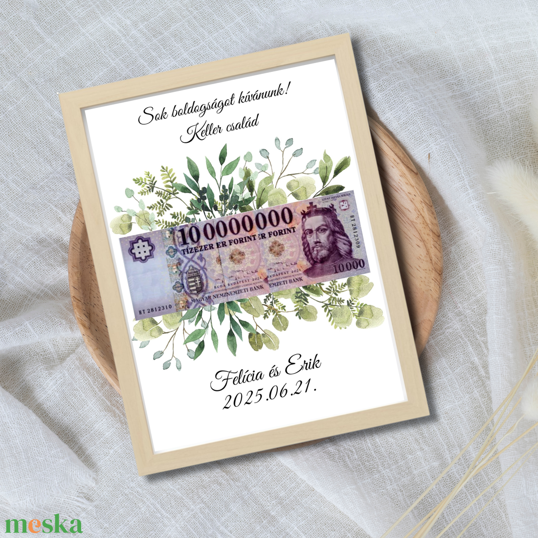 Személyre szabott pénzátadó képkeret greenery - esküvő - emlék & ajándék - nászajándék - esküvői pénzátadó képkeret - Meska.hu Személyre szabott pénzátadó képkeret greenery - esküvő - emlék & ajándék - nászajándék - esküvői pénzátadó képkeret - Meska.hu