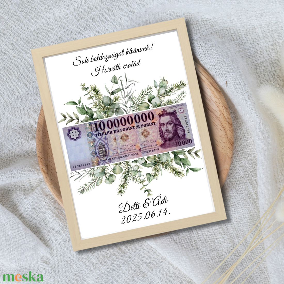 Személyre szabott pénzátadó képkeret greenery - esküvő - emlék & ajándék - nászajándék - esküvői pénzátadó képkeret - Meska.hu Személyre szabott pénzátadó képkeret greenery - esküvő - emlék & ajándék - nászajándék - esküvői pénzátadó képkeret - Meska.hu