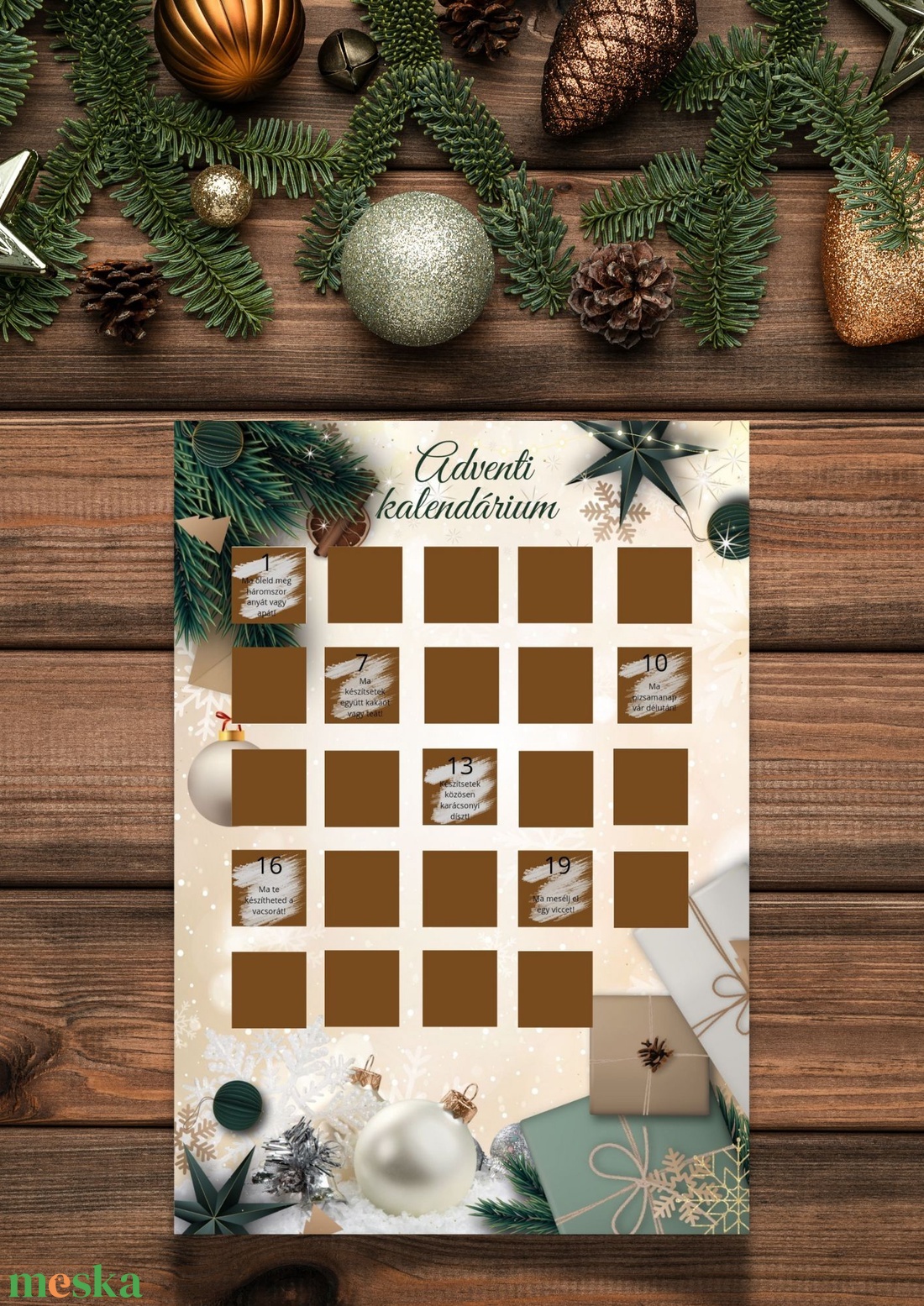 Különleges Kaparós Adventi Naptár, Kalendárium  - karácsony - adventi díszek - adventi naptár - Meska.hu