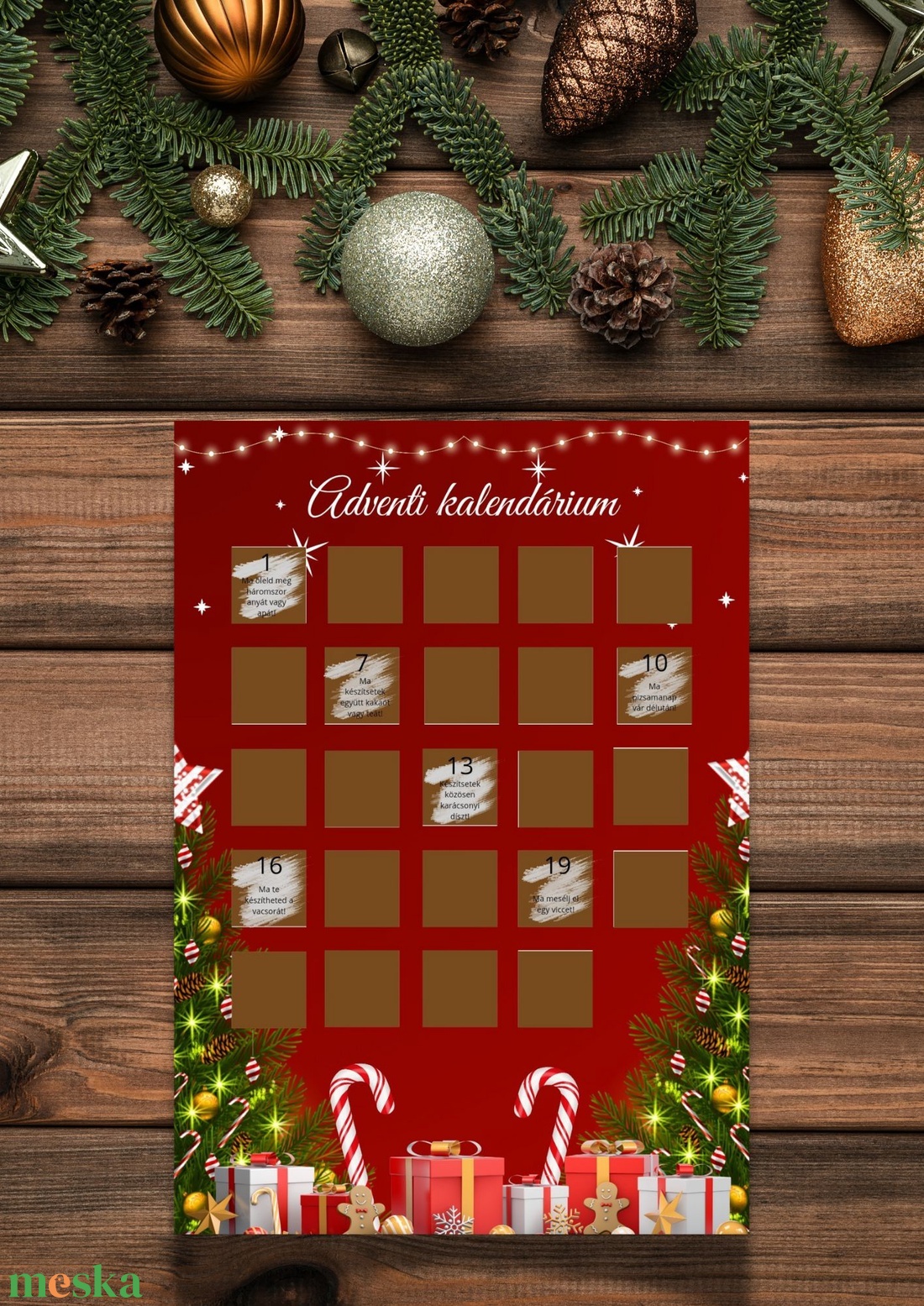Különleges Kaparós Adventi Naptár, Kalendárium - karácsony - adventi díszek - adventi naptár - Meska.hu Különleges Kaparós Adventi Naptár, Kalendárium - karácsony - adventi díszek - adventi naptár - Meska.hu