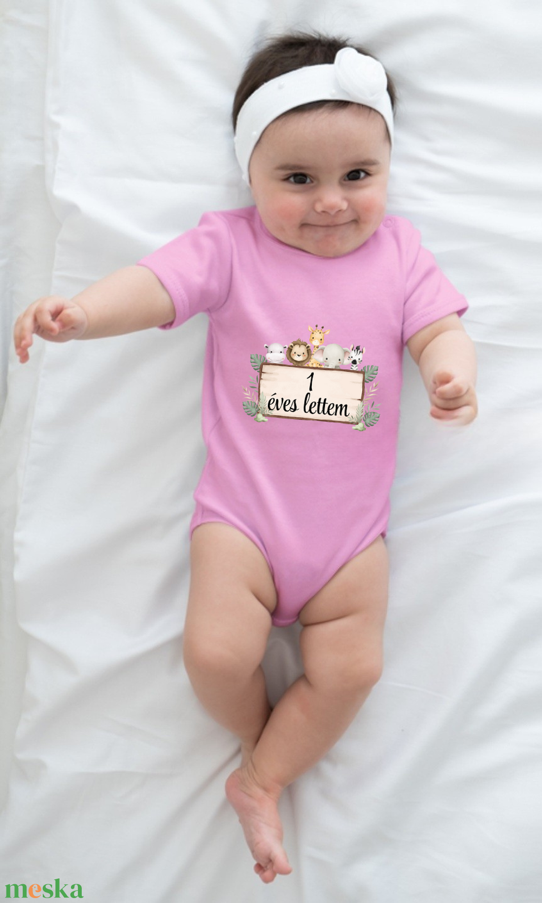 Egyedi tervezésű  1 éves lettem, első szülinapi body ,azonnal készletről - ruha & divat - babaruha & gyerekruha - body - Meska.hu