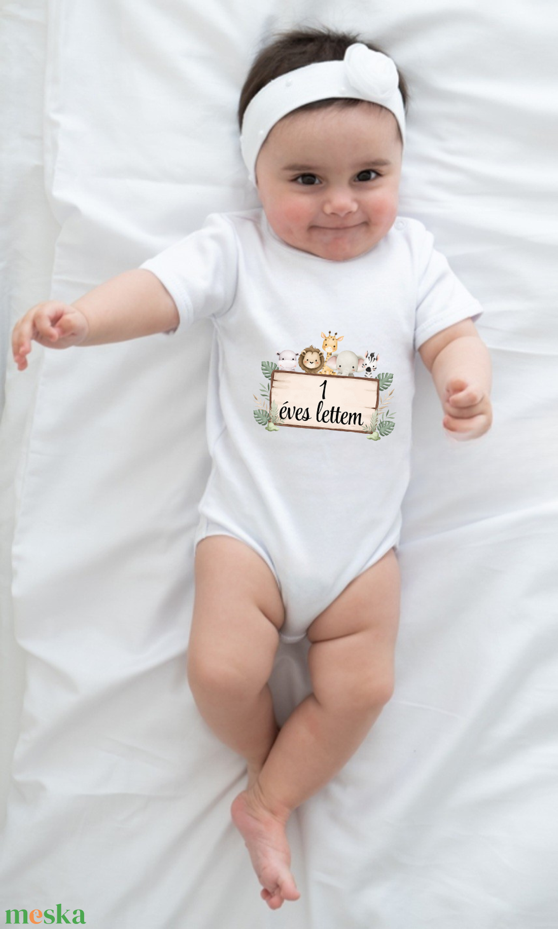Egyedi tervezésű  1 éves lettem, első szülinapi body ,azonnal készletről - ruha & divat - babaruha & gyerekruha - body - Meska.hu