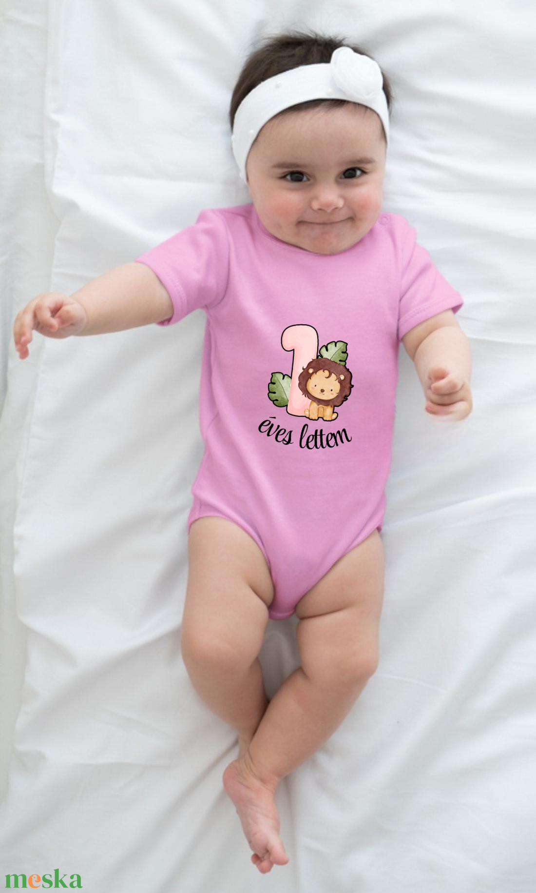 Egyedi tervezésű  1 éves lettem, első szülinapi body ,azonnal készletről - ruha & divat - babaruha & gyerekruha - body - Meska.hu