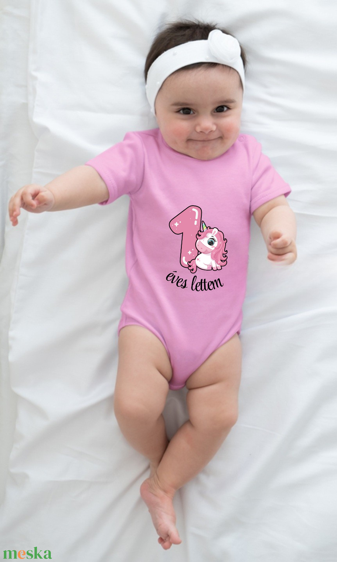 Egyedi tervezésű  1 éves lettem, első szülinapi body ,azonnal készletről - ruha & divat - babaruha & gyerekruha - body - Meska.hu