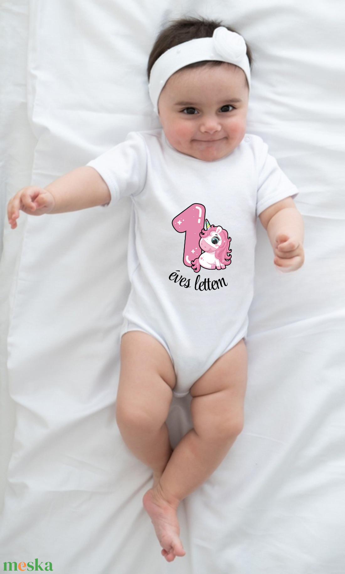 Egyedi tervezésű  1 éves lettem, első szülinapi body ,azonnal készletről - ruha & divat - babaruha & gyerekruha - body - Meska.hu