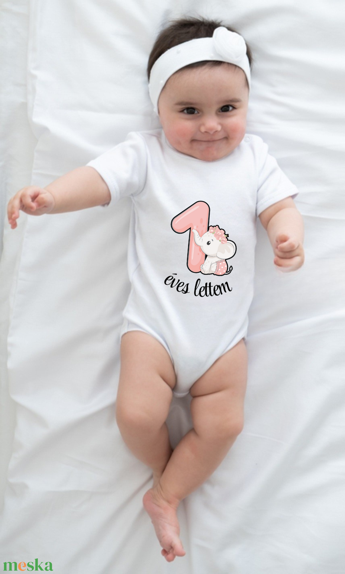 Egyedi tervezésű  1 éves lettem, első szülinapi body ,azonnal készletről - ruha & divat - babaruha & gyerekruha - body - Meska.hu