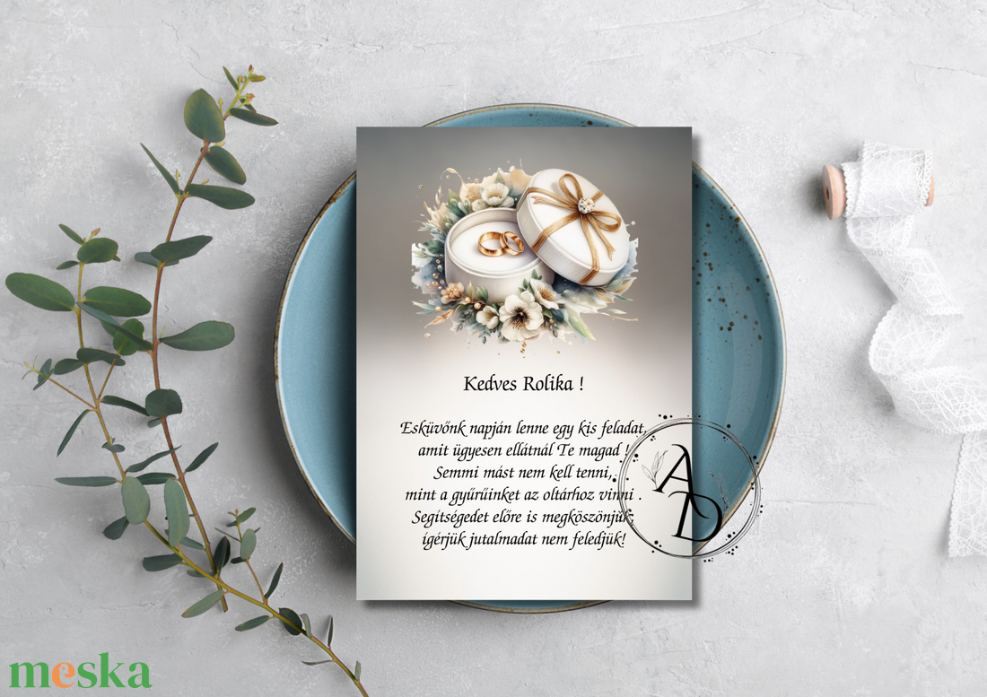 Gyűrűvivő, gyerekfelkérő kártya  - esküvő - meghívó & kártya - tanú felkérő - Meska.hu