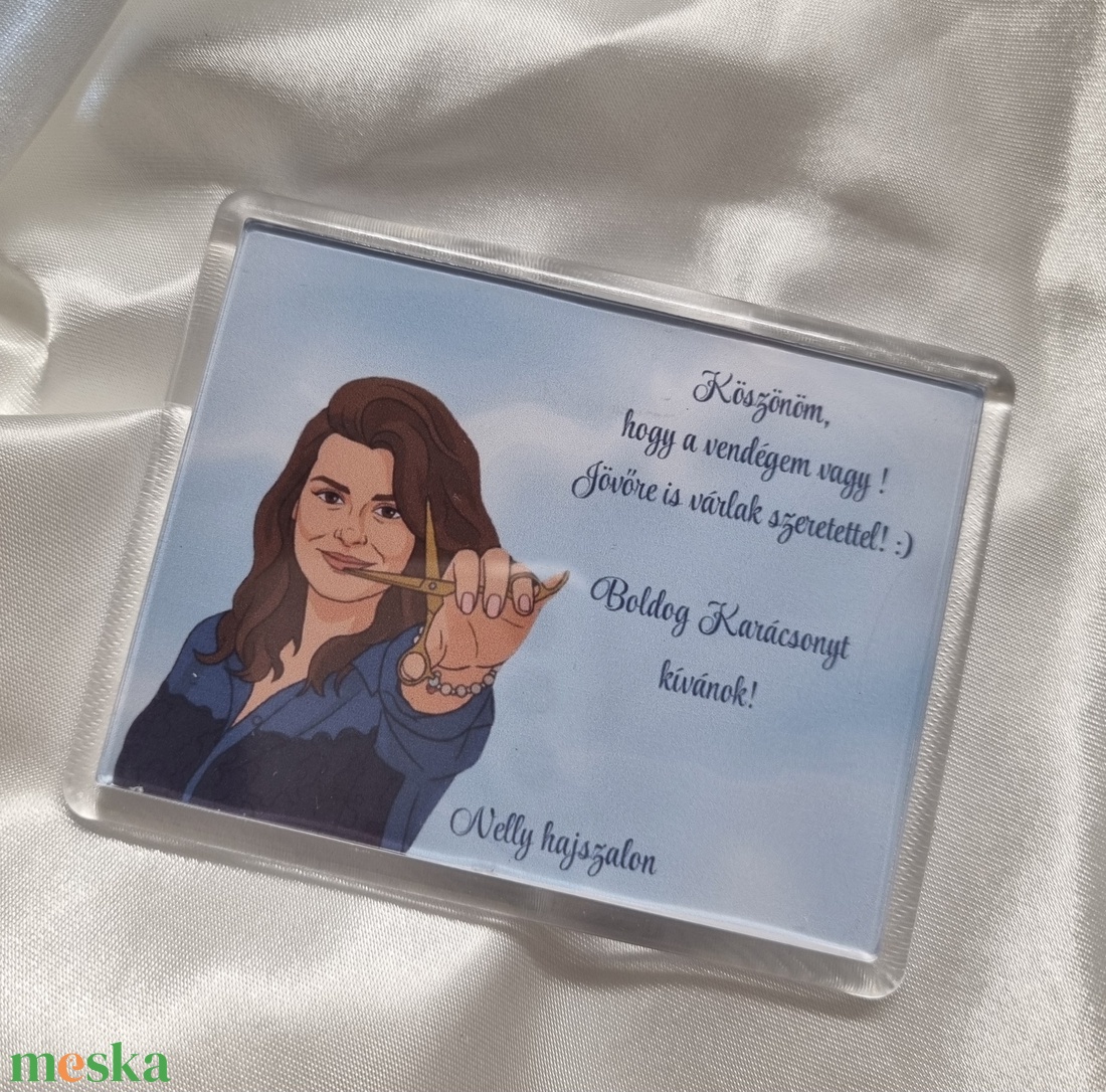 Vendégajándék- fodrász saját fotó alapján  - otthon & életmód - konyhafelszerelés, tálalás - konyhai dekoráció - hűtőmágnes - Meska.hu