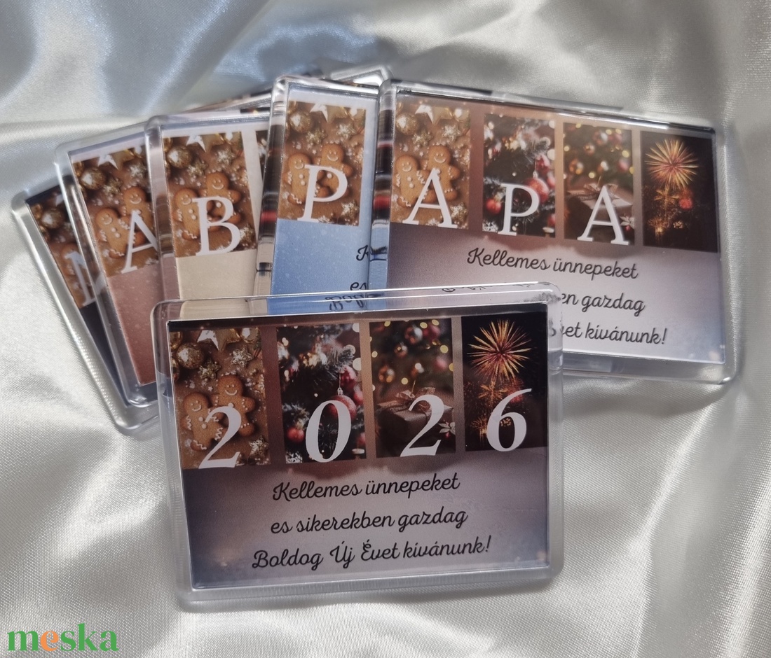 Karácsonyi hűtőmágnes 2026 - otthon & életmód - konyhafelszerelés, tálalás - konyhai dekoráció - hűtőmágnes - Meska.hu