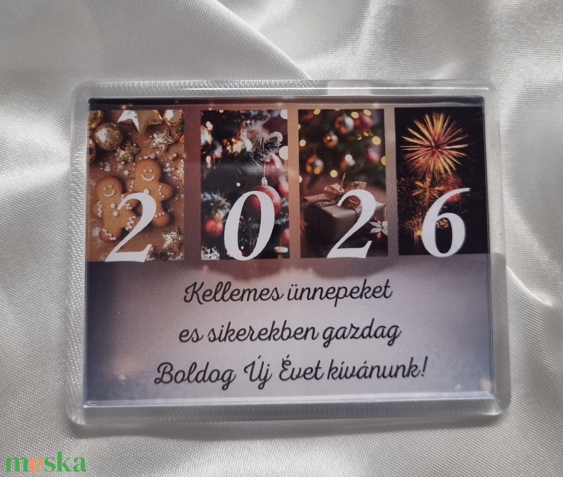 Karácsonyi hűtőmágnes 2026 - otthon & életmód - konyhafelszerelés, tálalás - konyhai dekoráció - hűtőmágnes - Meska.hu
