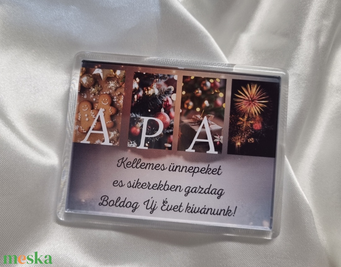 Karácsonyi hűtőmágnes APA - otthon & életmód - konyhafelszerelés, tálalás - konyhai dekoráció - hűtőmágnes - Meska.hu