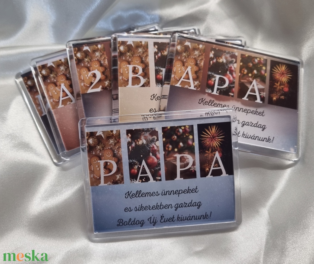 Karácsonyi hűtőmágnes PAPA - otthon & életmód - konyhafelszerelés, tálalás - konyhai dekoráció - hűtőmágnes - Meska.hu
