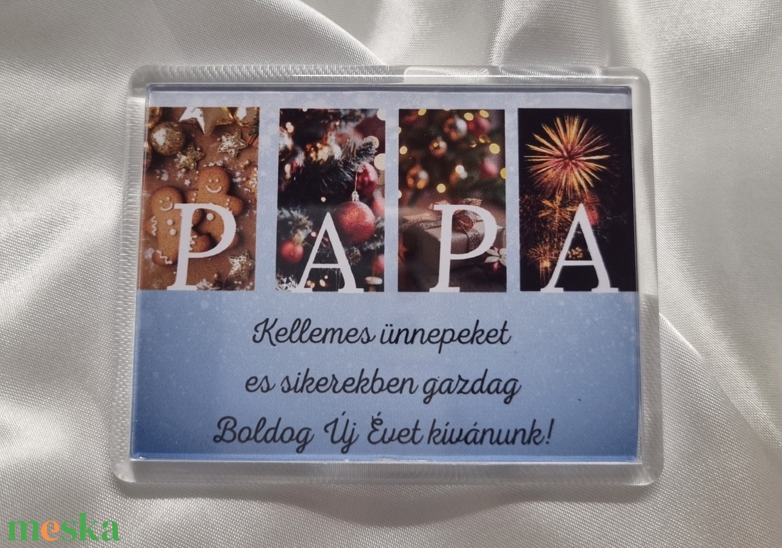 Karácsonyi hűtőmágnes PAPA - otthon & életmód - konyhafelszerelés, tálalás - konyhai dekoráció - hűtőmágnes - Meska.hu