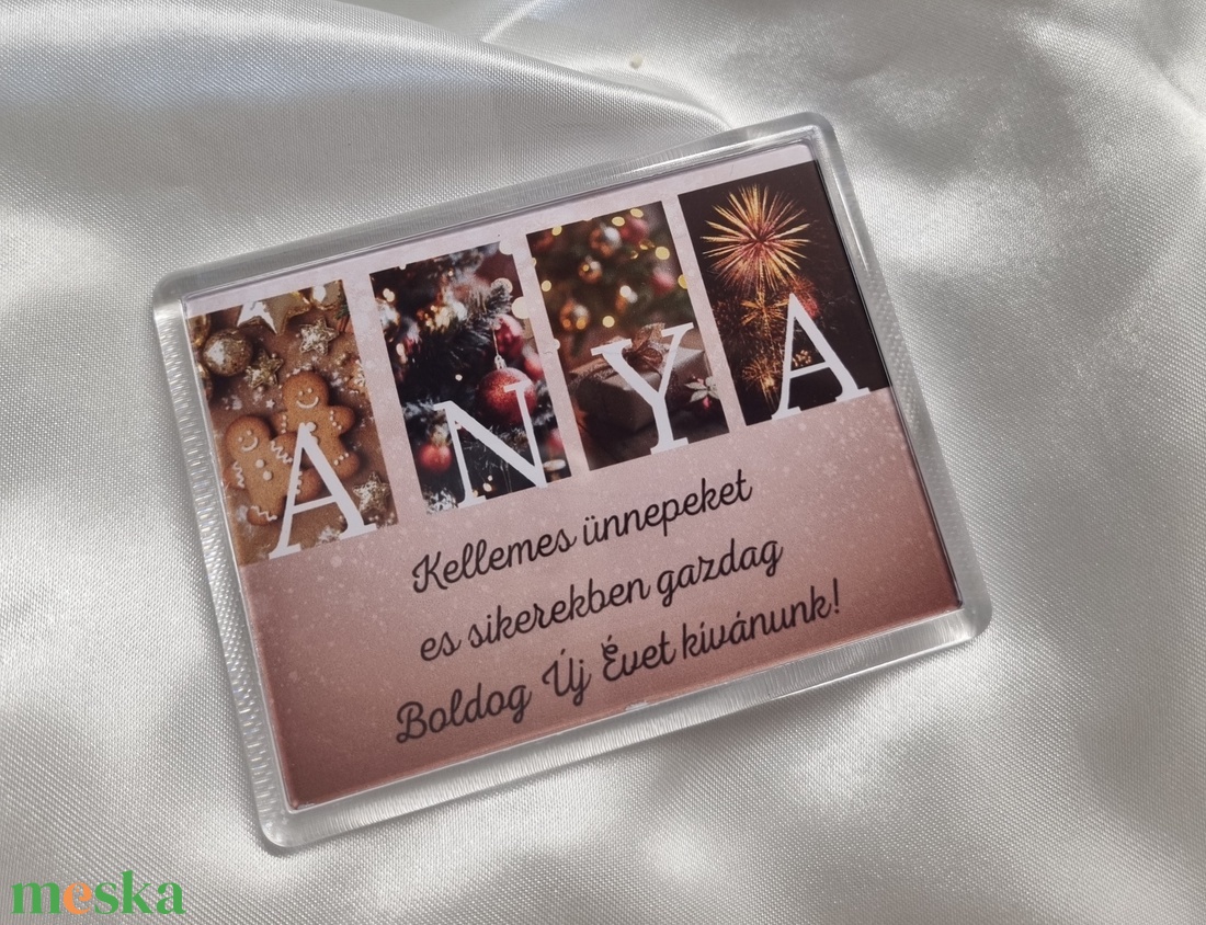 Karácsonyi hűtőmágnes ANYA  - otthon & életmód - konyhafelszerelés, tálalás - konyhai dekoráció - hűtőmágnes - Meska.hu