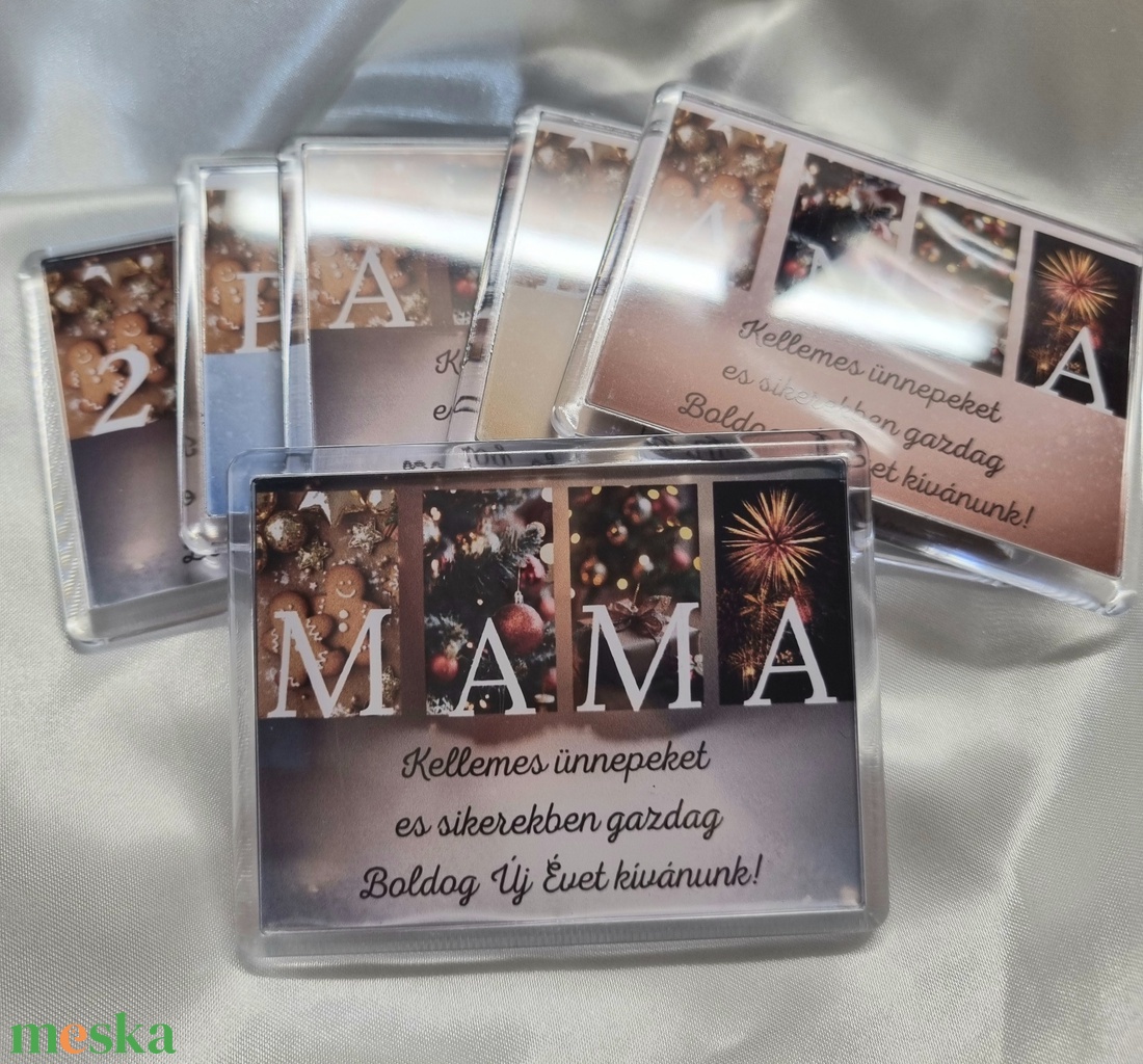 Karácsonyi hűtőmágnes MAMA  - otthon & életmód - konyhafelszerelés, tálalás - konyhai dekoráció - hűtőmágnes - Meska.hu