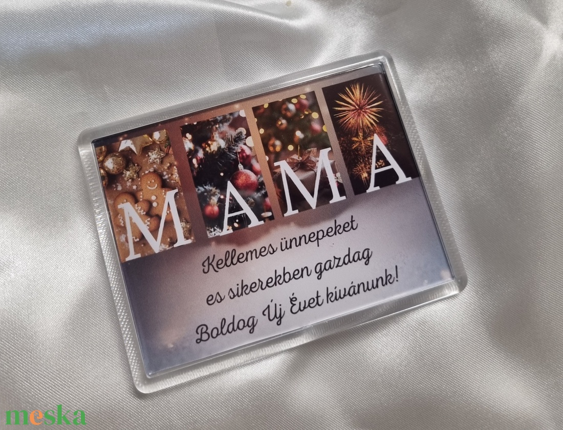 Karácsonyi hűtőmágnes MAMA  - otthon & életmód - konyhafelszerelés, tálalás - konyhai dekoráció - hűtőmágnes - Meska.hu