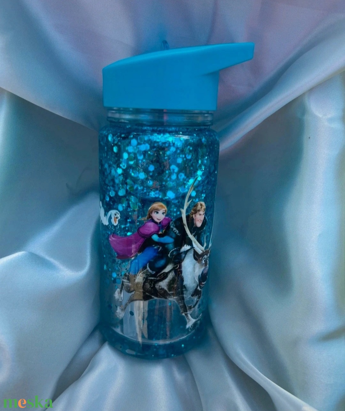 Mozgó csillámos kulacs, Jégvarázs , Disney iskolakezdésre, óvodába, szülinapra vagy csak úgy  - otthon & életmód - konyhafelszerelés, tálalás - italos kellékek - kulacsok - Meska.hu