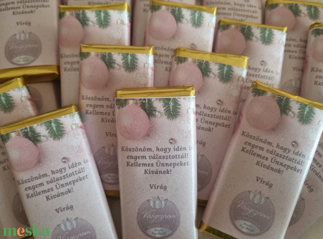 Karácsonyi egyedi csomagolású vendégajándék csokoládé, körmös,fodrász,pillás, pedikűrös, masszőr vendégeknek - karácsony - mikulás - mikulás ajándékok - Meska.hu