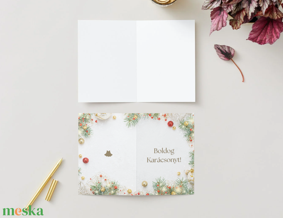 Egyedi kézzel készített karácsonyi képeslap - karácsony - karácsonyi ajándékozás - karácsonyi képeslap, üdvözlőlap, ajándékkísérő - Meska.hu