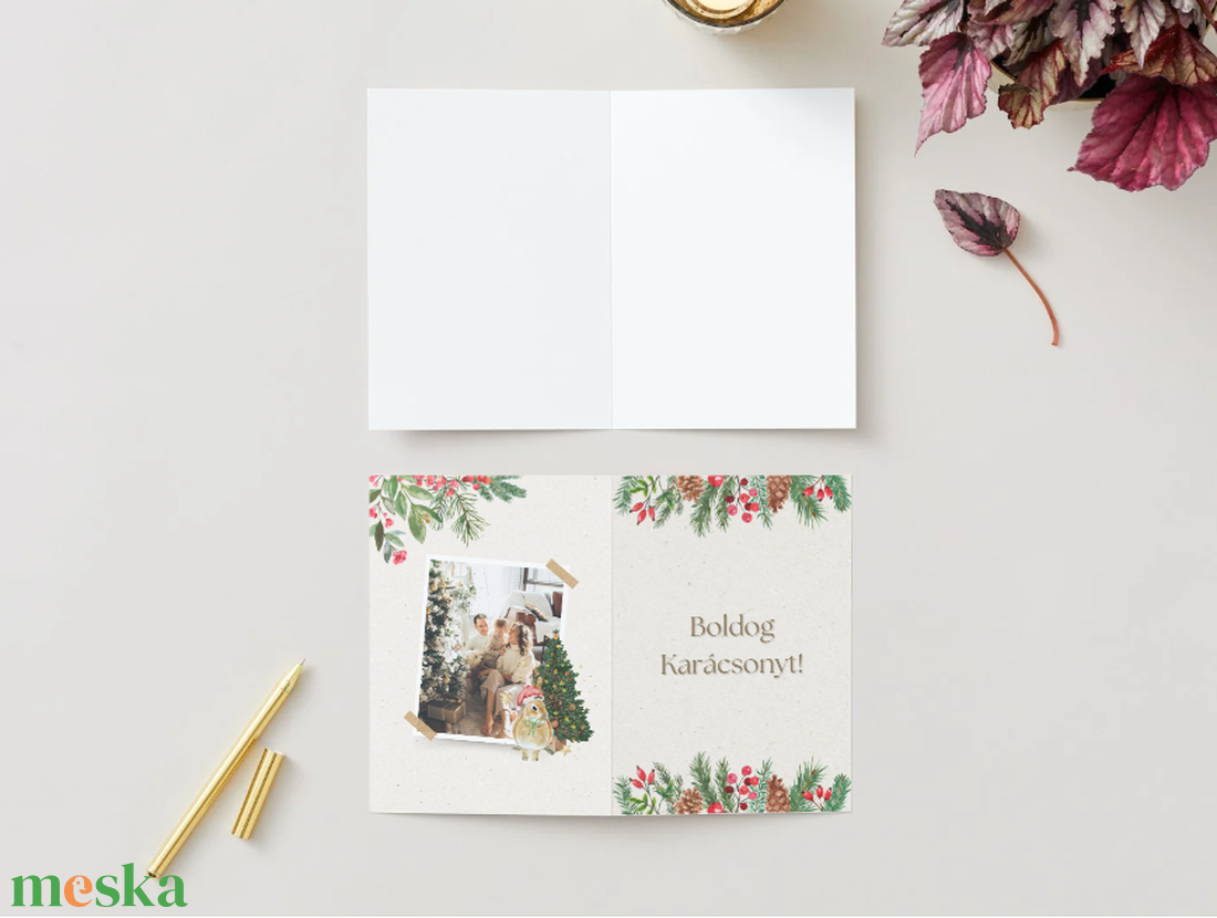 Egyedi kézzel készített karácsonyi képeslap saját fotóval - karácsony - karácsonyi ajándékozás - karácsonyi képeslap, üdvözlőlap, ajándékkísérő - Meska.hu