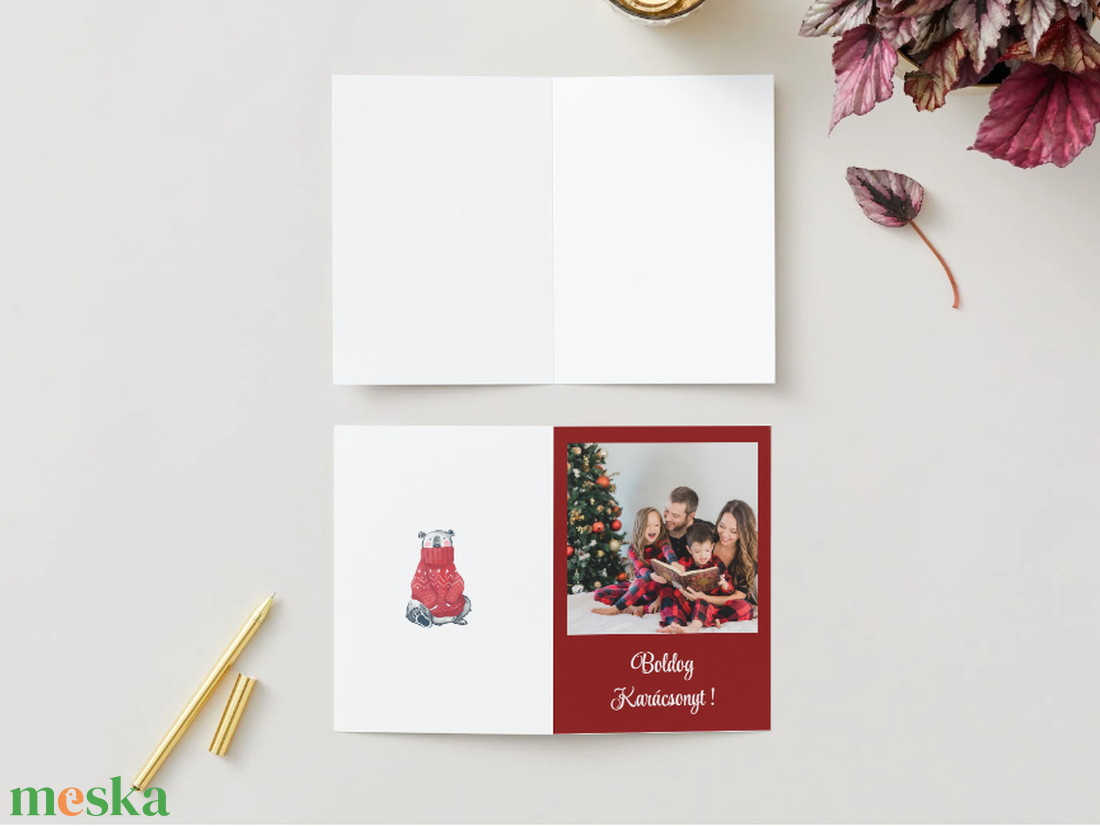 Egyedi kézzel készített karácsonyi képeslap saját fotóval - karácsony - karácsonyi ajándékozás - karácsonyi képeslap, üdvözlőlap, ajándékkísérő - Meska.hu