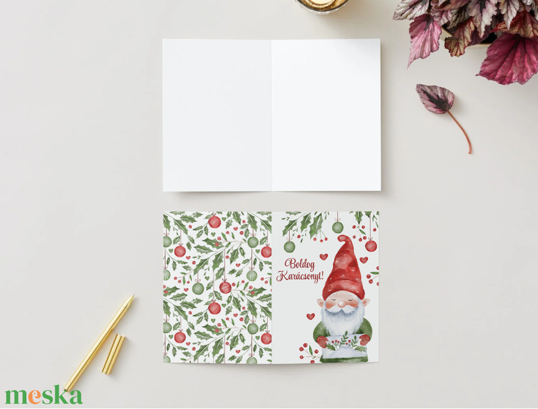 Egyedi kézzel készített karácsonyi képeslap - karácsony - karácsonyi ajándékozás - karácsonyi képeslap, üdvözlőlap, ajándékkísérő - Meska.hu