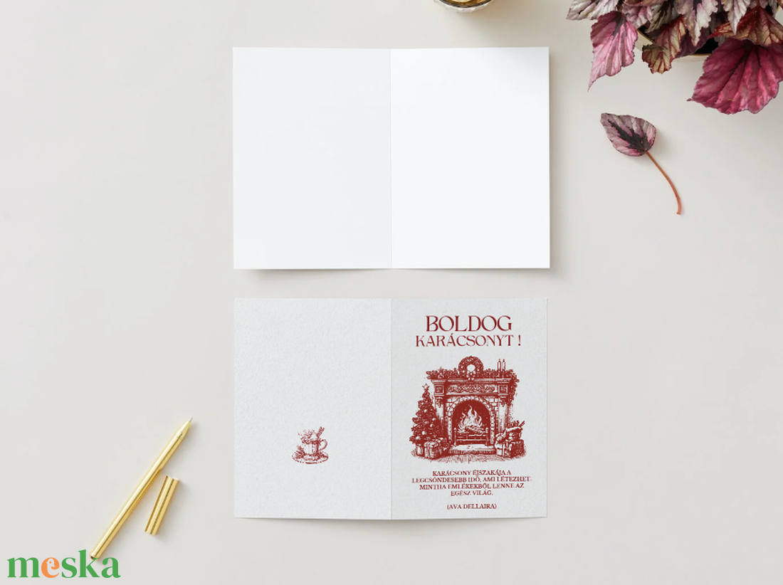 Egyedi kézzel készített karácsonyi képeslap - karácsony - karácsonyi ajándékozás - karácsonyi képeslap, üdvözlőlap, ajándékkísérő - Meska.hu