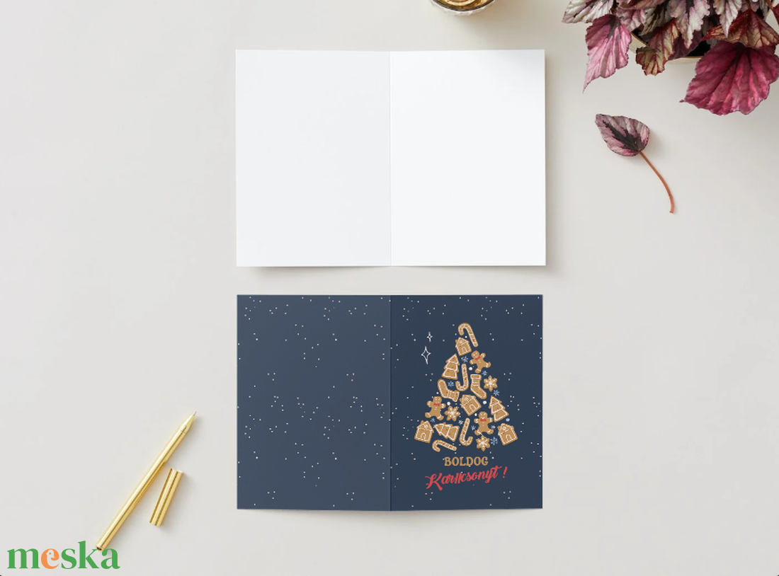 Egyedi kézzel készített karácsonyi képeslap - karácsony - karácsonyi ajándékozás - karácsonyi képeslap, üdvözlőlap, ajándékkísérő - Meska.hu