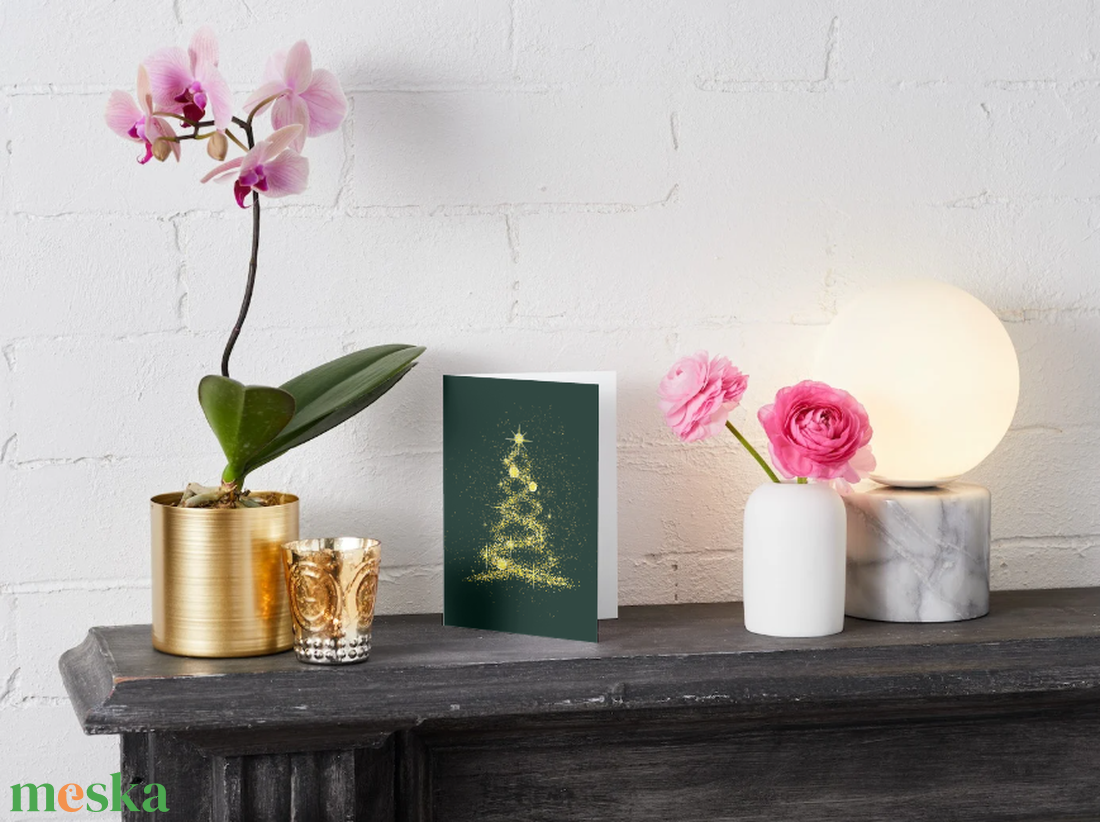 Egyedi kézzel készített karácsonyi képeslap ZÖLD  - karácsony - karácsonyi ajándékozás - karácsonyi képeslap, üdvözlőlap, ajándékkísérő - Meska.hu