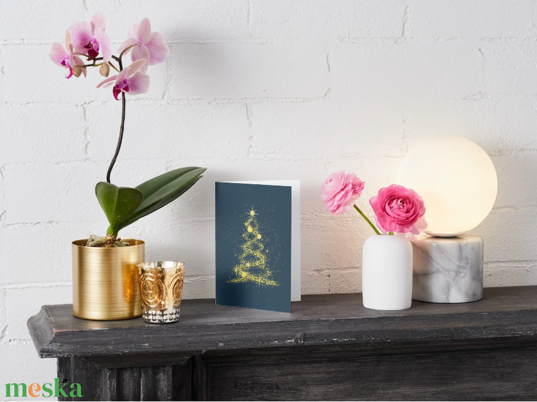 Egyedi kézzel készített karácsonyi képeslap KÉK  - karácsony - karácsonyi ajándékozás - karácsonyi képeslap, üdvözlőlap, ajándékkísérő - Meska.hu