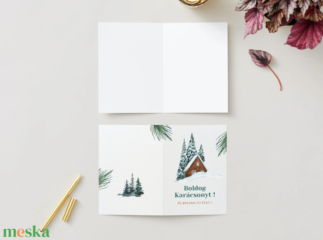Egyedi kézzel készített karácsonyi képeslap - karácsony - karácsonyi ajándékozás - karácsonyi képeslap, üdvözlőlap, ajándékkísérő - Meska.hu