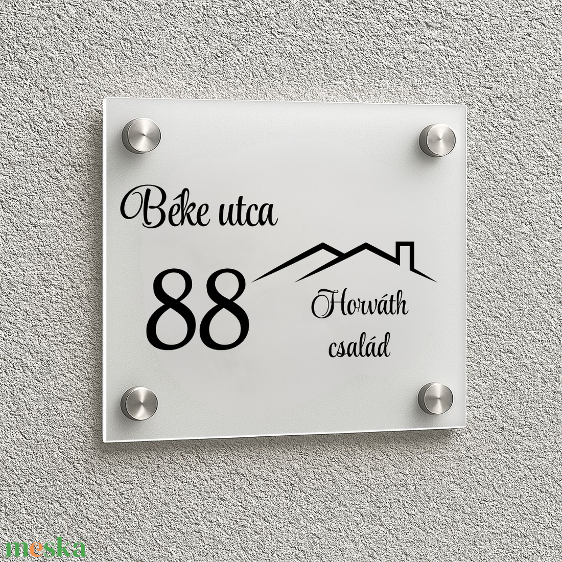 Egyedi , stílusos opál plexi házszám - otthon & életmód - ház & kert - házszám - Meska.hu