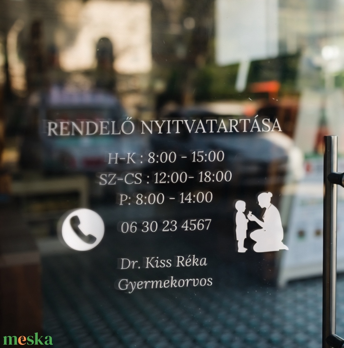 Nyitvatartás matrica gyermekorvosi rendelőre - otthon & életmód - dekoráció - ajtó- és ablak dekoráció - ablakmatrica - Meska.hu