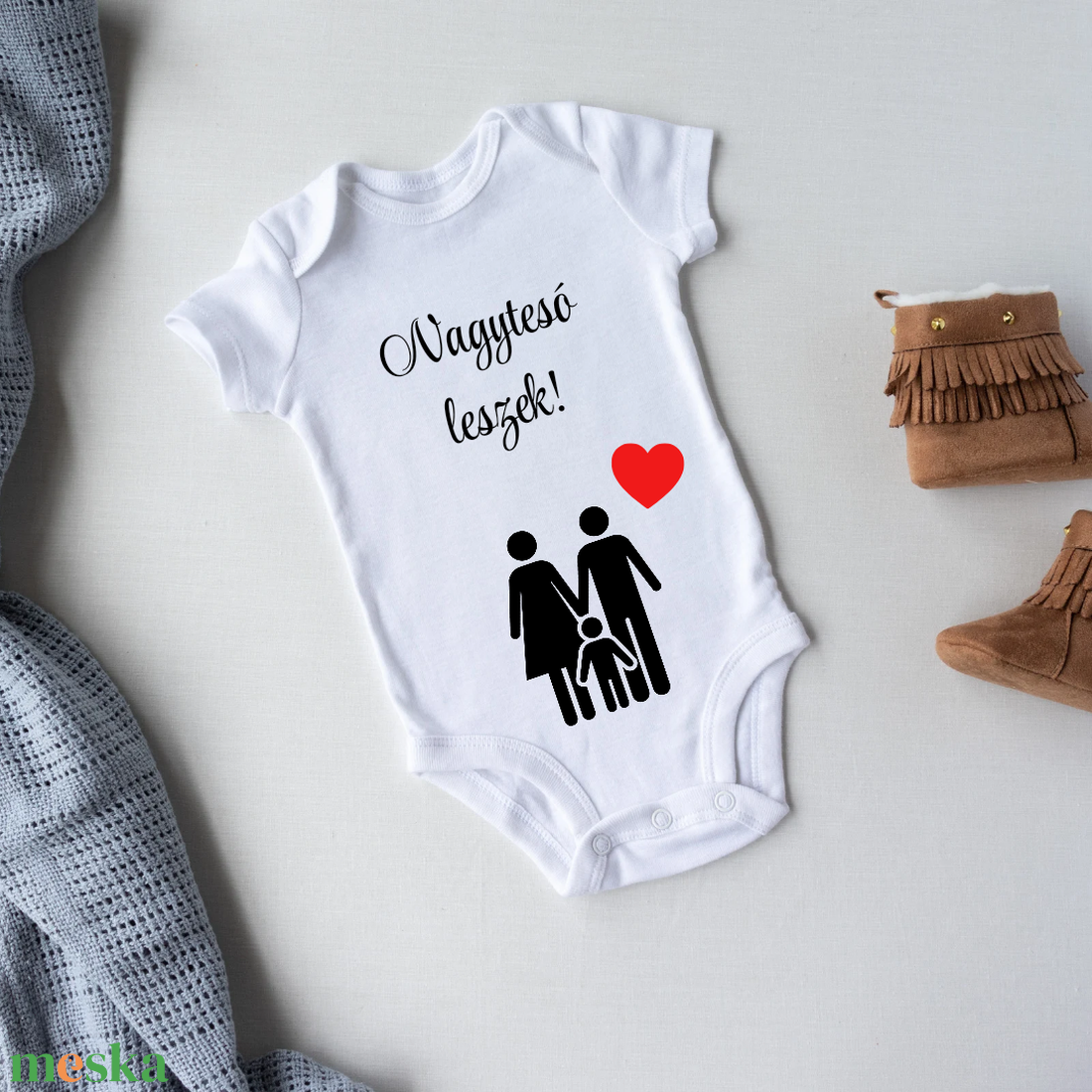 Egyedi tervezésű, nagytesó leszek body ,azonnal készletről - baba - mama - babaruházat - baba body - Meska.hu