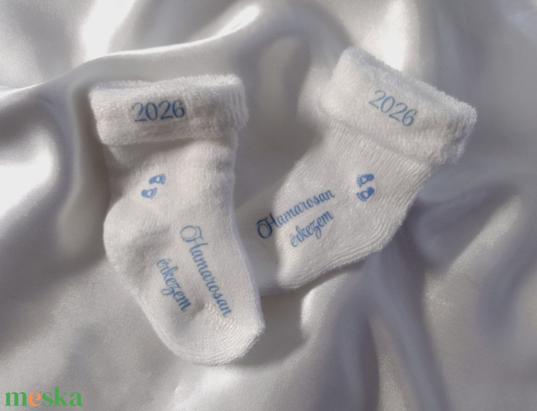 Egyedi tervezésű, cuki baba bejelentő zokni, ,,Nagypapa leszel - baba - mama - babaemlékek - bababejelentők - Meska.hu