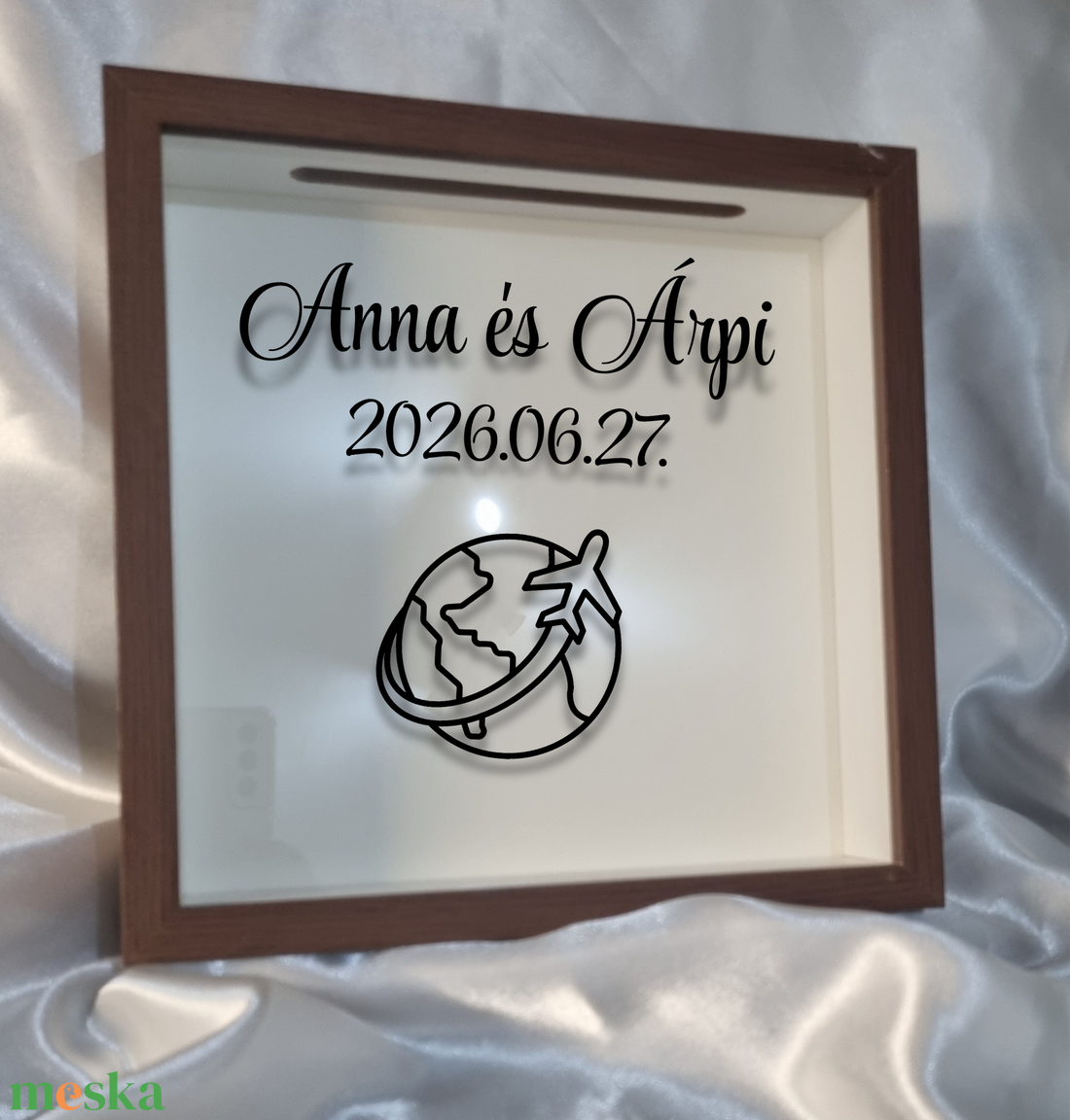 Esküvői pénzgyűjtő  , sorsjegy gyűjtő , akár menyecsketánchoz is ideális � egyedi felirattal, utazás motívummal - esküvő - emlék & ajándék - nászajándék - nászajándék gyűjtők - Meska.hu