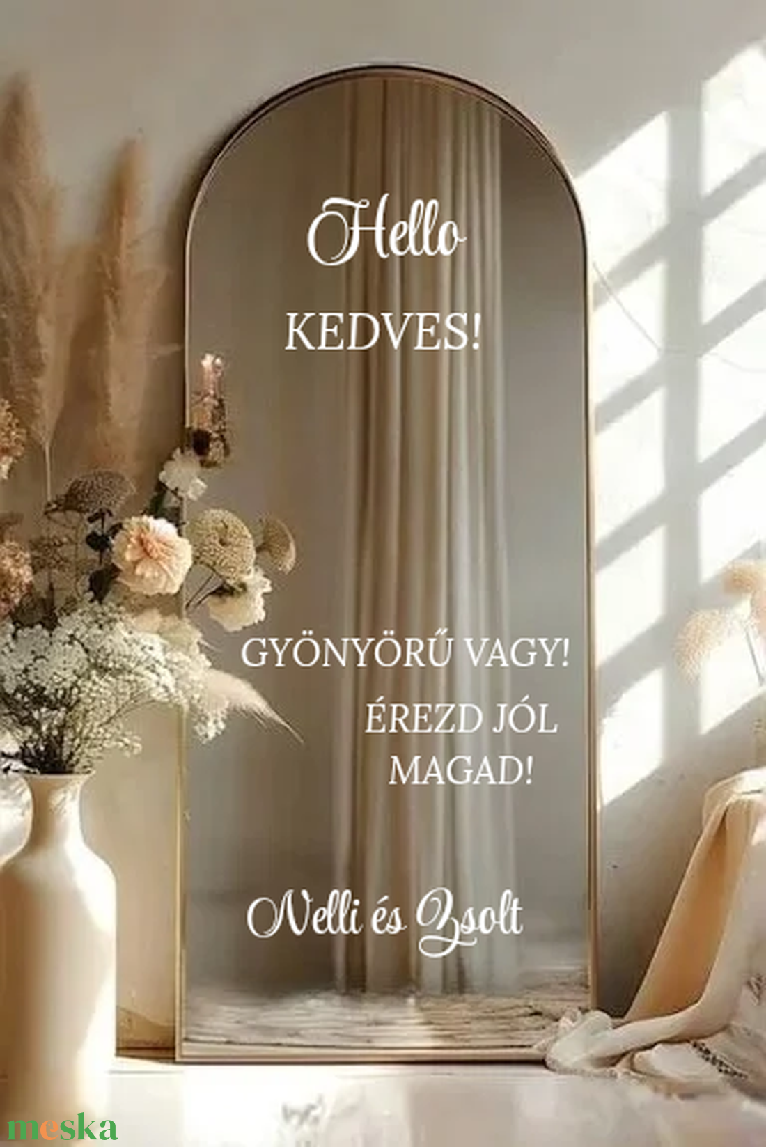 Esküvői tükörmatrica, egyedi felirattal is, különböző méretekben  - esküvő - dekoráció - tábla & jelzés - Meska.hu