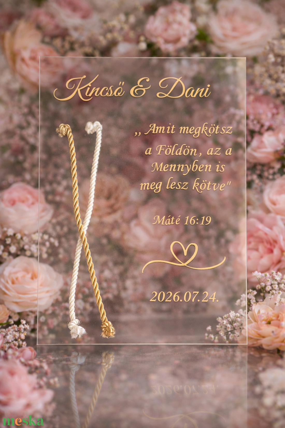 Plexi Kötélceremónia Tábla � Egyedi Esküvői Dekor és Örök Emlék - esküvő - emlék & ajándék - nászajándék - ceremónia szett - Meska.hu