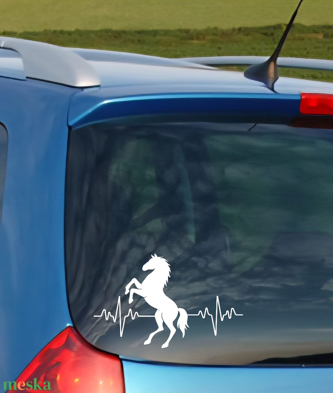 Egyedi autómatrica lovas névvel is - otthon & életmód - autó - autós matrica - Meska.hu