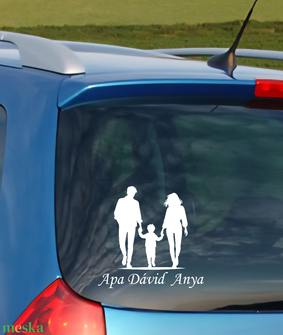 Egyedi autómatrica család névvel is - otthon & életmód - autó - autós matrica - Meska.hu