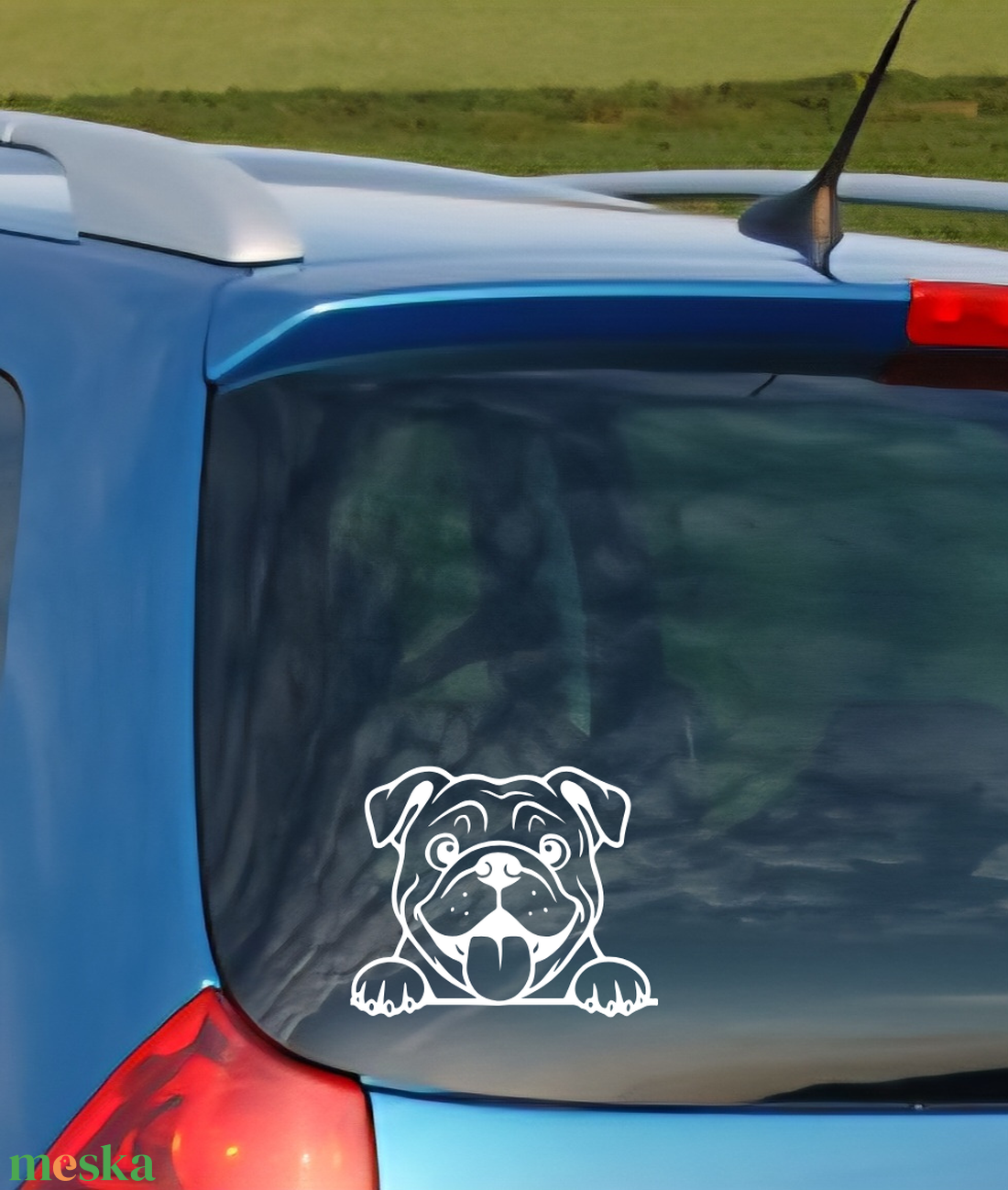 Egyedi kutyás autómatrica Angol bulldog, névvel is - otthon & életmód - autó - autós matrica - Meska.hu
