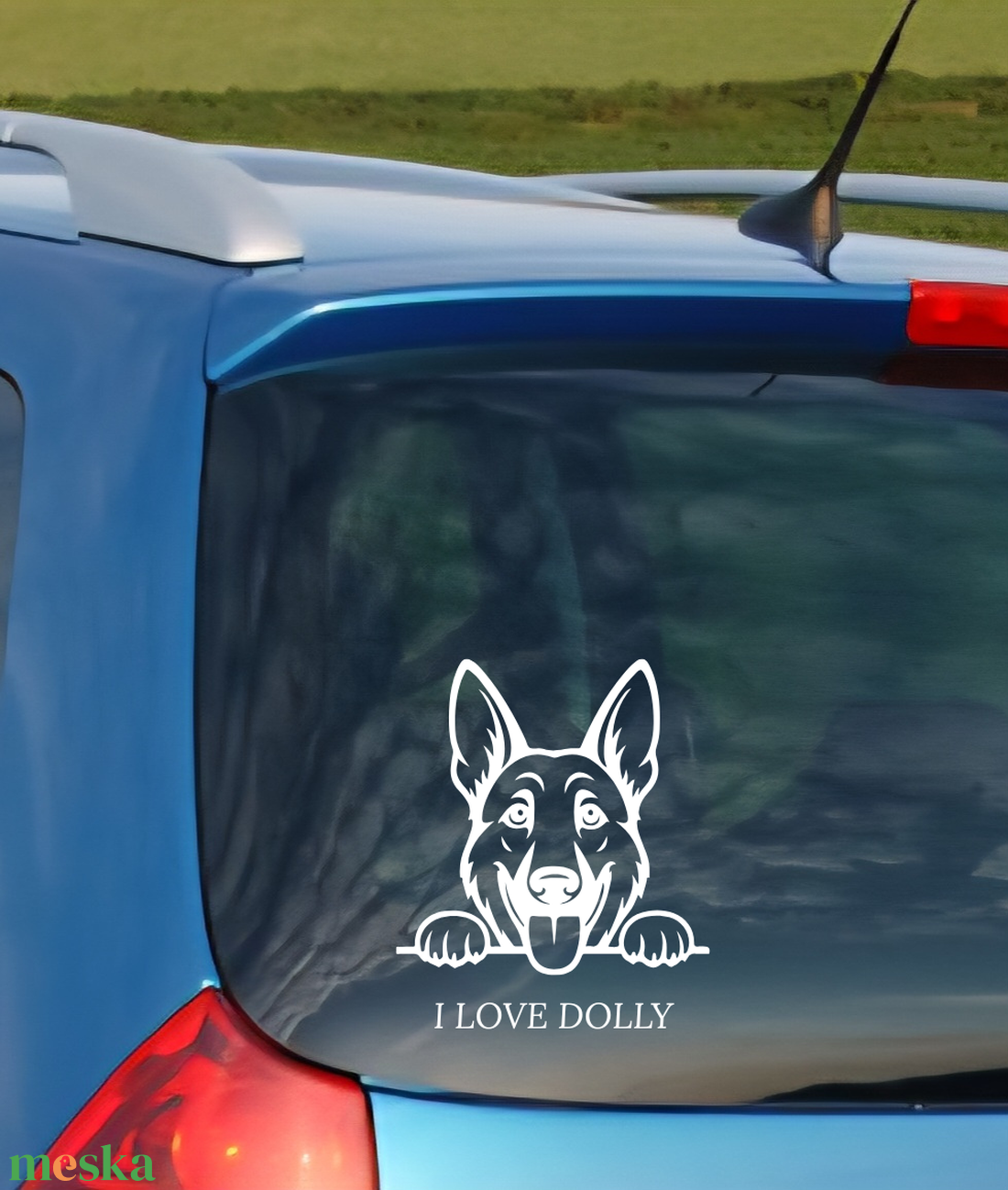 Egyedi kutyás autómatrica németjuhász , névvel is - otthon & életmód - autó - autós matrica - Meska.hu