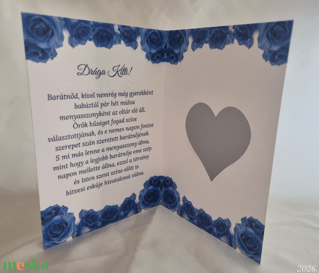 Kaparós tanúfelkérő kártya nyitható kivitelben - kék  - esküvő - meghívó & kártya - tanú felkérő - Meska.hu