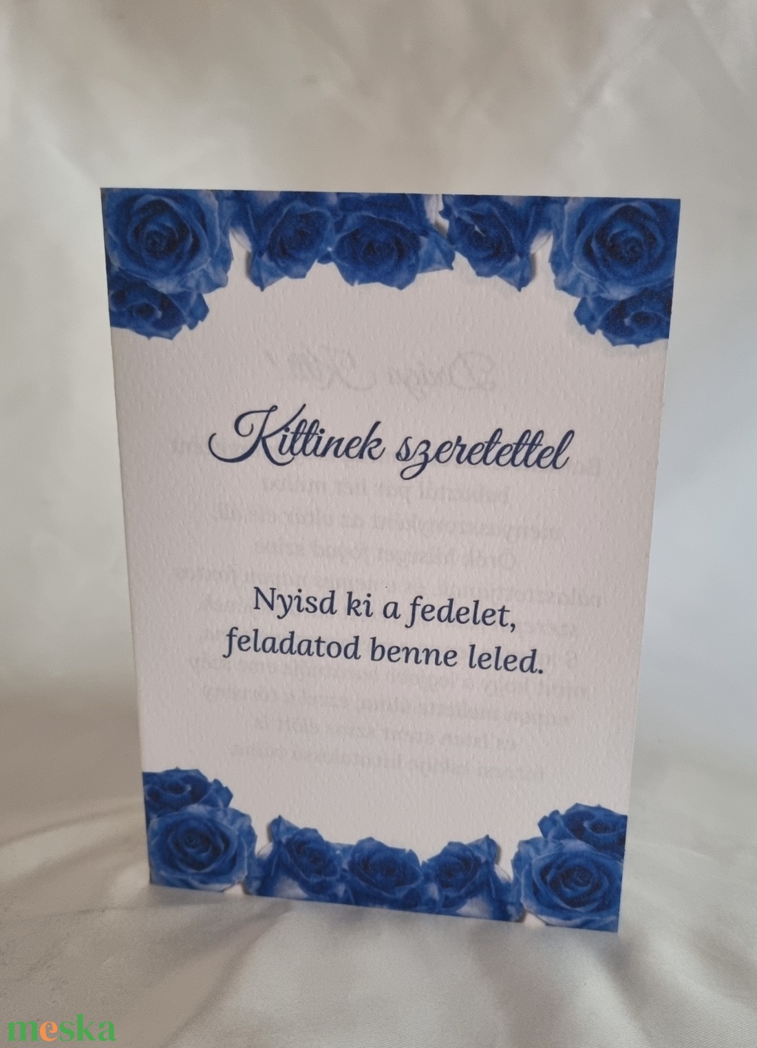 Kaparós tanúfelkérő kártya nyitható kivitelben - kék  - esküvő - meghívó & kártya - tanú felkérő - Meska.hu