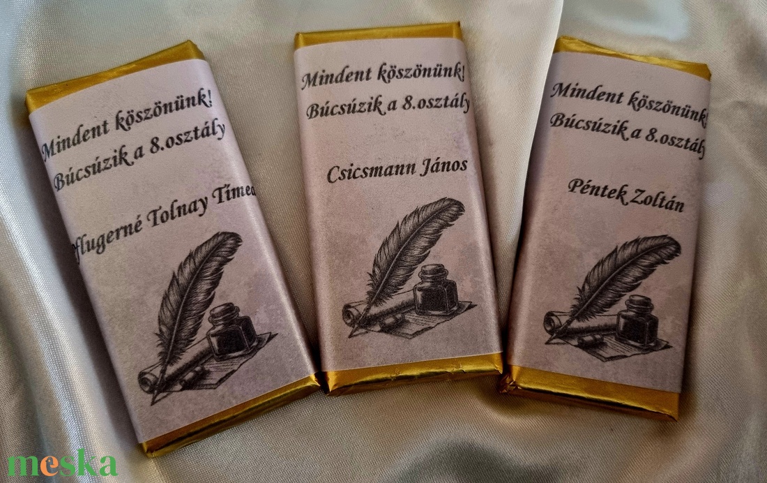 Egyedi csomagolású csokoládé iskolai vagy óvodás ballagásra - élelmiszer - édesség - kézműves csokoládé - Meska.hu