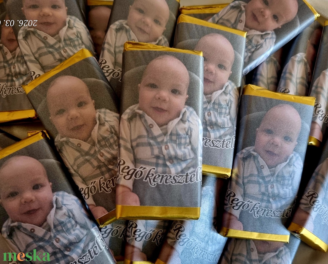 Egyedi csomagolású köszönőajándék csokoládé/ köszöntő ajándék csoki keresztelő ajándék vendégeknek  - baba - mama - keresztelő kellékek - keresztelőajándékok - Meska.hu