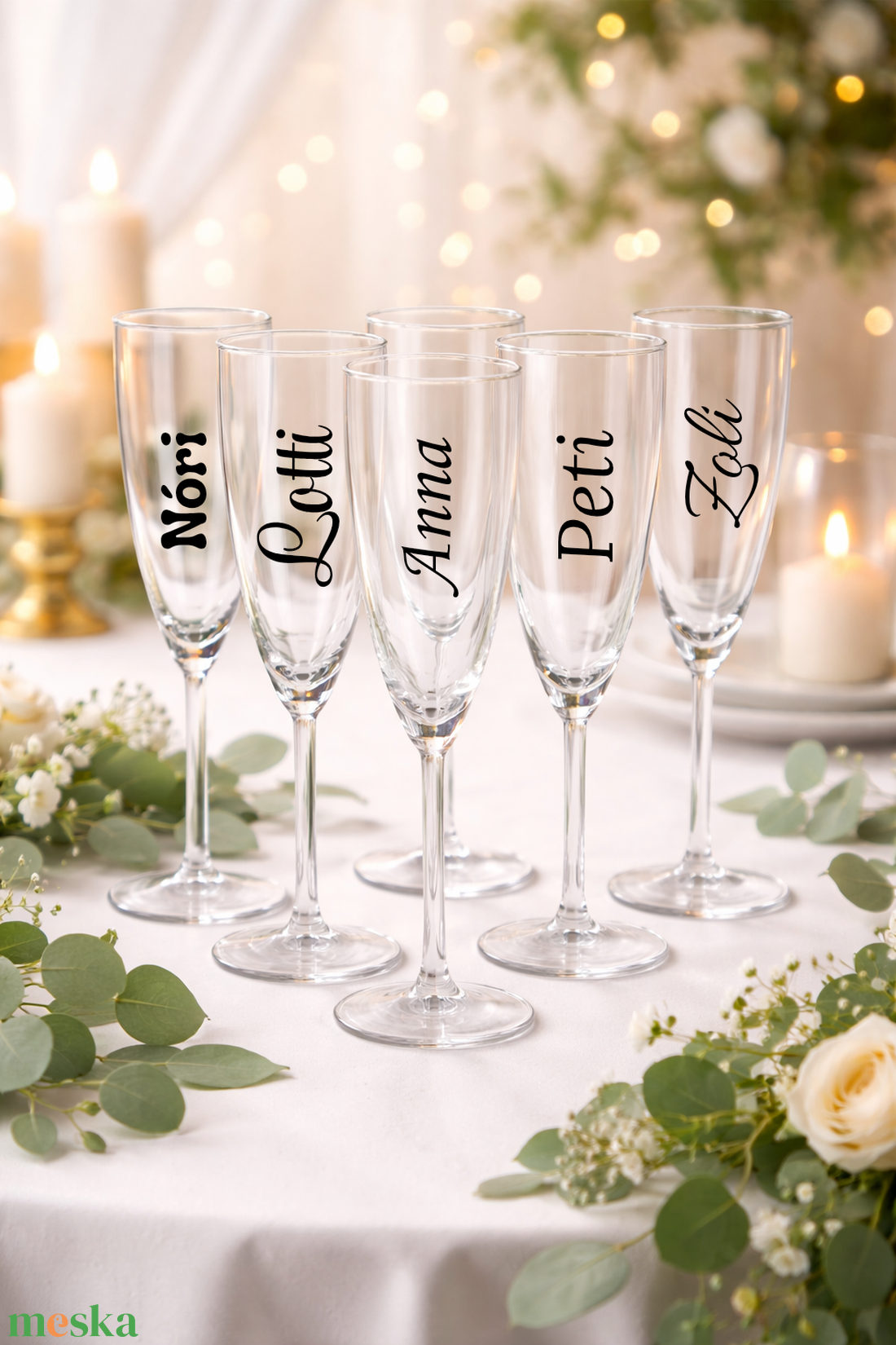 Egyedi feliratos pezsgőspohár - otthon & életmód - konyhafelszerelés, tálalás - tálalás - boros poharak, szettek - Meska.hu