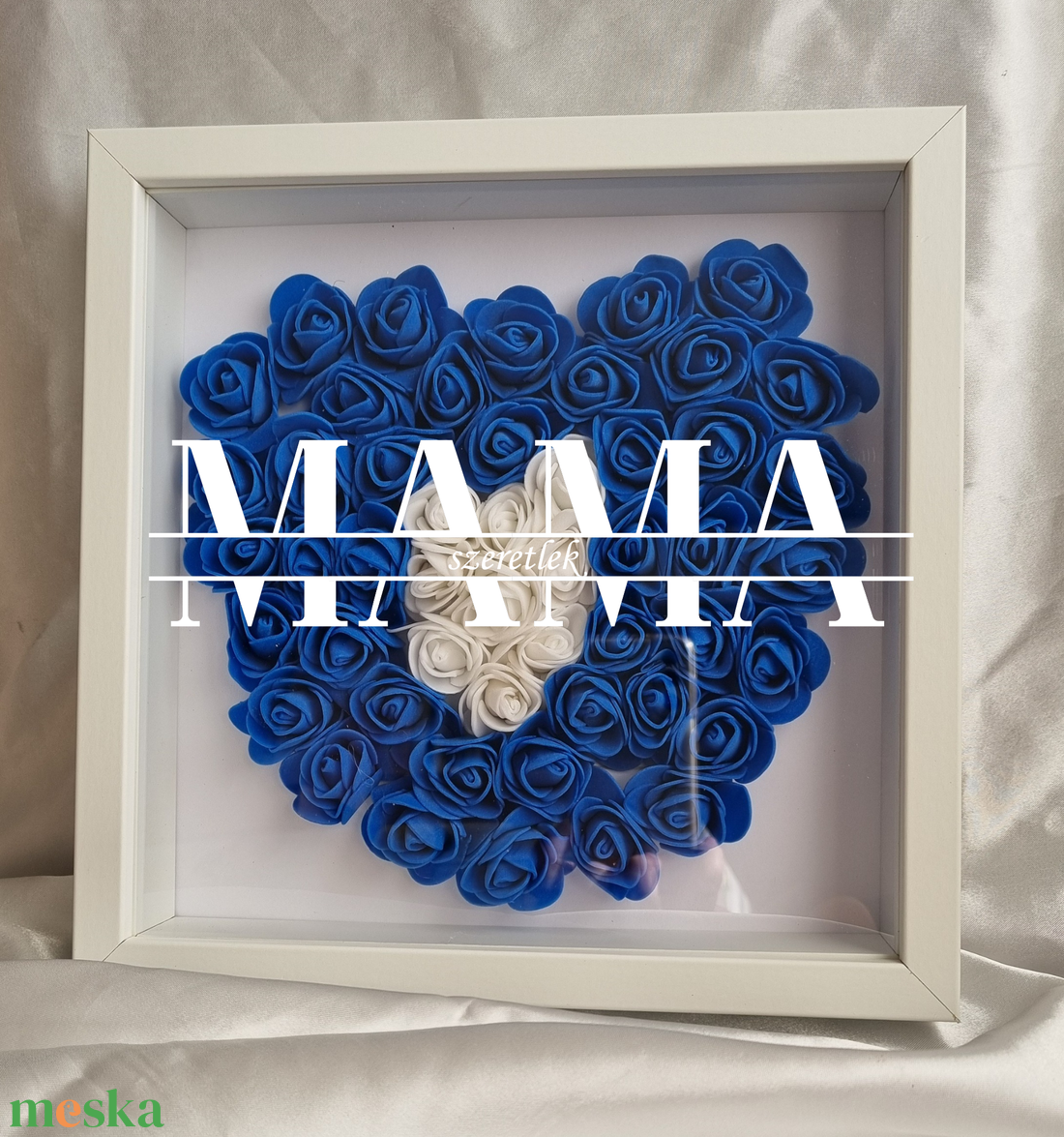 Egyedi Anyák napi rózsás képkeret � 3D virágos szív / személyre szabható ajándék kép MAMA - otthon & életmód - dekoráció - kép & falikép - 3d képek - Meska.hu