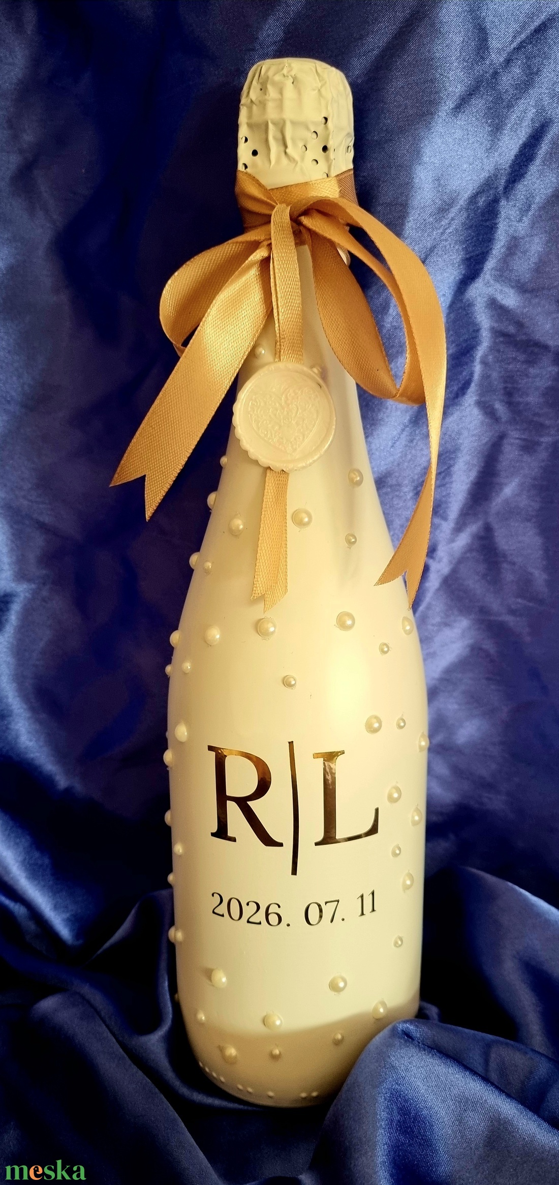 Prémium gyöngyös pezsgő - esküvő - emlék & ajándék - nászajándék - esküvői pohár, pohárszett - Meska.hu