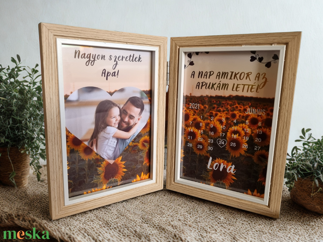 Apa lettél, apák napi képkeret � egyedi, személyre szabott dupla képkeret,saját fotókkal - otthon & életmód - dekoráció - kép & falikép - képkeret - Meska.hu